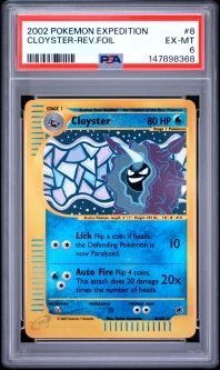PSA 6 - Pokemon Card - Expedition 8/165 - CLOYSTER (reverse holo) - EX-MT