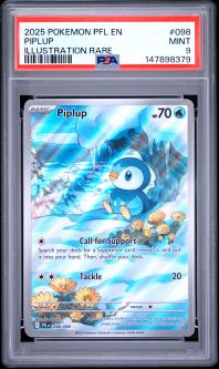 PSA 9 - Pokemon Card - ME Phantasmal Flames 098/094 - PIPLUP (illustration rare holo) - MINT
