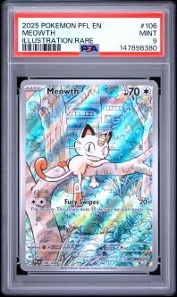 PSA 9 - Pokemon Card - ME Phantasmal Flames 106/094 - MEOWTH (illustration rare holo) - MINT