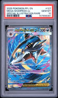 PSA 10 - Pokemon Card - ME Phantasmal Flames 127/094 - MEGA SHARPEDO EX (holo) - GEM MINT