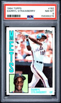 PSA 8 - DARRYL STRAWBERRY - 1984 Topps Baseball #182 - Rookie RC - NM-MT