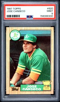PSA 9 - JOSE CANSECO - 1987 Topps Baseball #620 Rookie RC - MINT