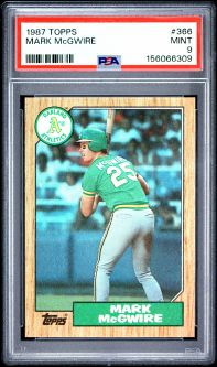 PSA 9 - MARK McGWIRE - 1987 Topps Baseball #366 Rookie RC - MINT