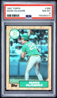 PSA 8 - MARK McGWIRE - 1987 Topps Baseball #366 Rookie RC - NM-MT