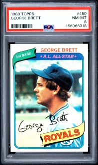 PSA 8 - GEORGE BRETT - 1980 Topps Baseball #450 A.L. All-Star - NM-MT