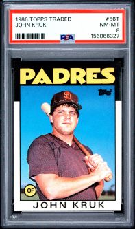 PSA 8 - JOHN KRUK - 1986 Topps Traded Baseball #56T - NM-MT