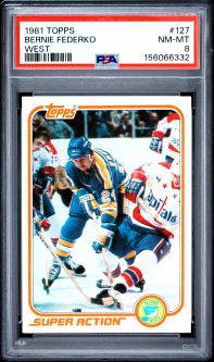PSA 8 - BERNIE FEDERKO - 1981 Topps Hockey #127 West - NM-MT