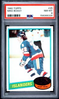 PSA 8 - MIKE BOSSY - 1980 Topps Hockey #25 - NM-MT