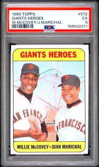 PSA 5 - WILLIE McCOVEY / JAUN MARICHAL - 1969 Topps Baseball #572 - EX