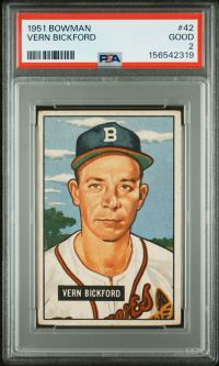 PSA 2 - VERN BICKFORD - 1951 Bowman Baseball #42 - GOOD