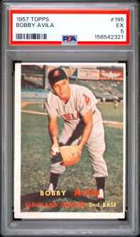 PSA 5 - BOBBY AVILA - 1957 Topps Baseball #195 - EX