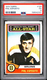 PSA 5 - PHIL ESPOSITO - 1974 Topps Hockey #129 - EX