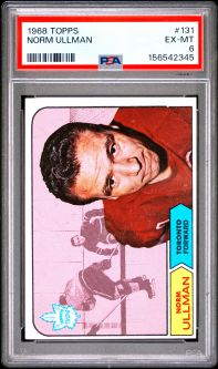 PSA 6 - NORM ULLMAN - 1968 Topps Hockey #131 - EX-MT
