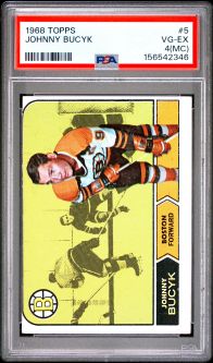 PSA 4 (MC) - JOHNNY BUCYK - 1968 Topps Hockey #5 - VG-EX