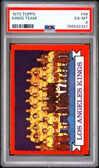 PSA 6 - LOS ANGELES KINGS TEAM - 1973 Topps Hockey #98 - EX-MT