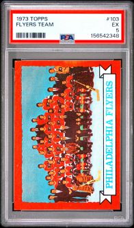 PSA 5 - PHILADELPHIA FLYERS TEAM - 1973 Topps Hockey #103 - EX