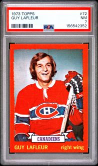 PSA 7 - GUY LAFLEUR - 1973 Topps Hockey #72 - NM