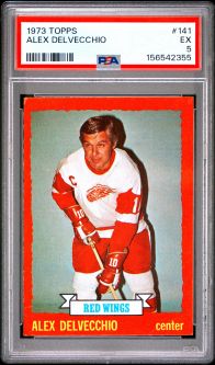 PSA 5 - ALEX DELVECCHIO - 1973 Topps Hockey #141 - EX