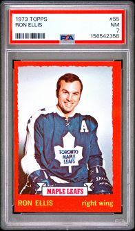 PSA 7 - RON ELLIS - 1973 Topps Hockey #55 - NM