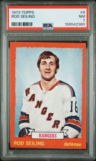 PSA 7 - ROD SEILING - 1973 Topps Hockey #9 - NM