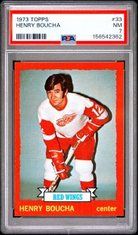 PSA 7 - HENRY BOUCHA - 1973 Topps Hockey #33 - NM