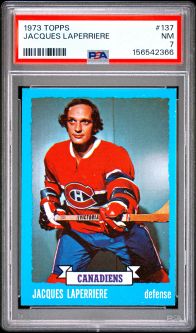 PSA 7 - JACQUES LAPERRIERE - 1973 Topps Hockey #137 - NM