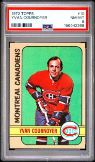 PSA 8 - YVAN COURNOYER - 1972 Topps Hockey #10 - NM-MT