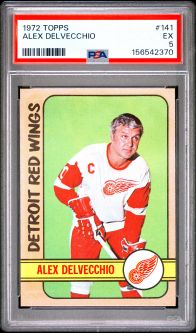 PSA 5 - ALEX DELVICCHIO - 1972 Topps Hockey #141 - EX