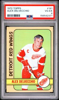 PSA 4 - ALEX DELVECCHIO - 1972 Topps Hockey #141 - VG-EX