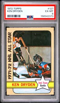 PSA 6 - KEN DYRDEN (NHL ALL-STAR) - 1972 Topps Hockey #127 - EX-MT