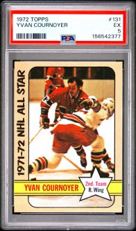 PSA 5 - YVAN COURNOYER (NHL ALL-STAR) - 1972 Topps Hockey #131 - EX