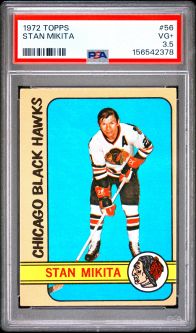 PSA 3.5 - STAN MIKITA - 1972 Topps Hockey #56 - VG+