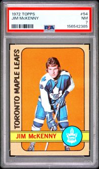 PSA 7 - JIM McKENNY - 1972 Topps Hockey #54 - NM