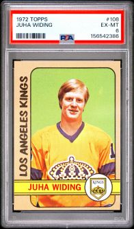 PSA 6 - JUHA WIDING - 1972 Topps Hockey #108 - EX-MT