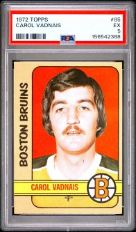 PSA 5 - CAROL VADNAIS - 1972 Topps Hockey #85 - EX
