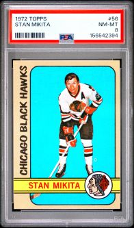 PSA 8 - STAN MIKITA - 1972 Topps Hockey #56 - NM-MT