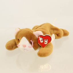 TY Beanie Baby - NIP the Cat (White Face Version) (2nd Gen Hang Tag - Embroidered 1994 Tush Tag)