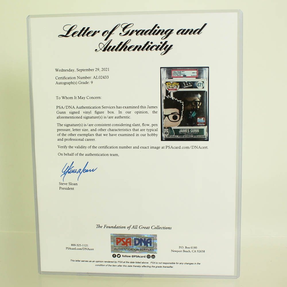 PSA/DNA Certified Auto Funko POP! Figure Director JAMES GUNN 471