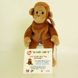 TY Beanie Baby - BONGO the Monkey (w/ Commemorative Event Card - 4/5/98)