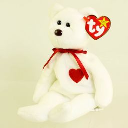 TY Beanie Baby - VALENTINO the BEAR (PE Pellets Tush Tag & CANADIAN) MWMTs