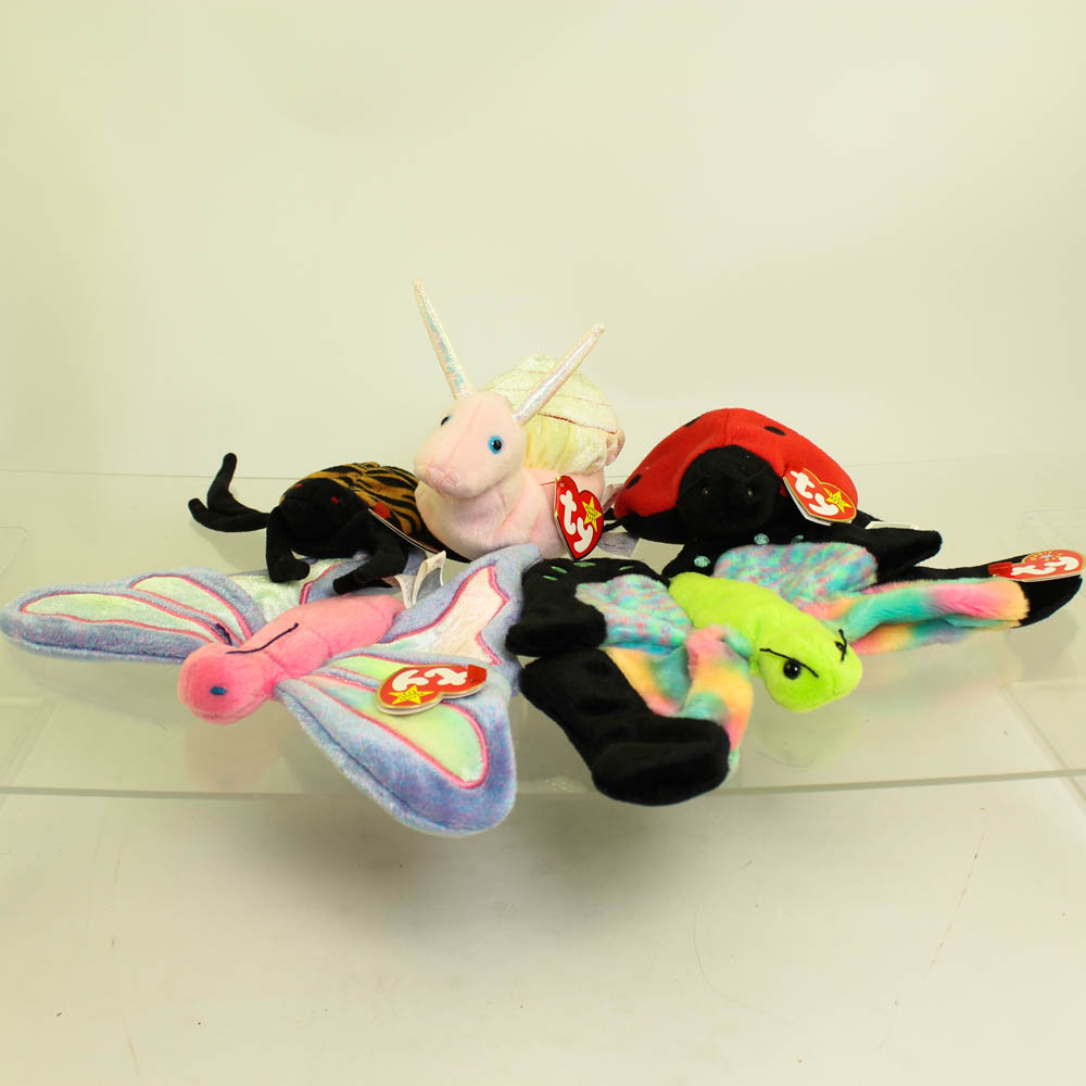 TY Beanie Babies - Lot of 5 Bugs (Spinner Lucky Swirly Flitter Float)  *CANADIAN TUSH TAGS*: BBToyStore.com - Toys, Plush, Trading Cards, Action  Figures & Games online retail store shop sale
