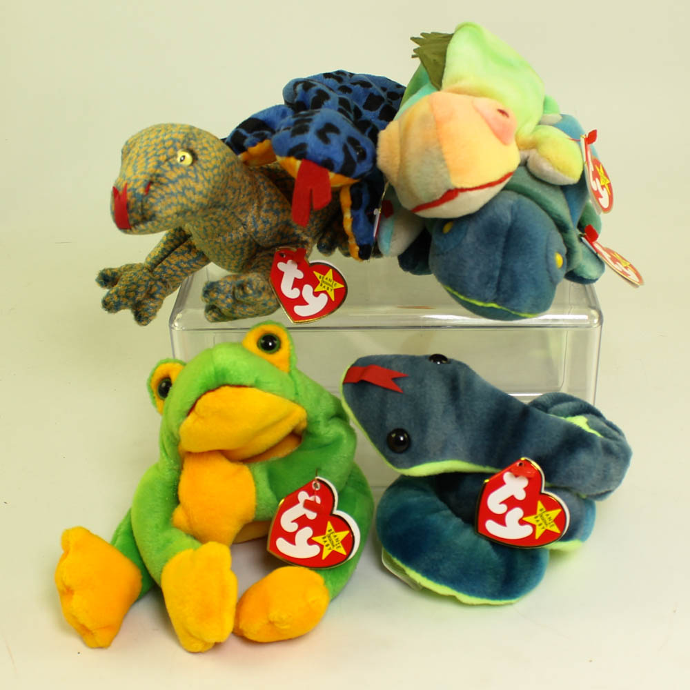 Sige seng nødvendig TY Beanie Babies - Lot of 6 Reptiles & Amphibians (Lizzy Scaly Hissy Iggy)  *CANADIAN TUSH TAGS*: BBToyStore.com - Toys, Plush, Trading Cards, Action  Figures & Games online retail store shop sale