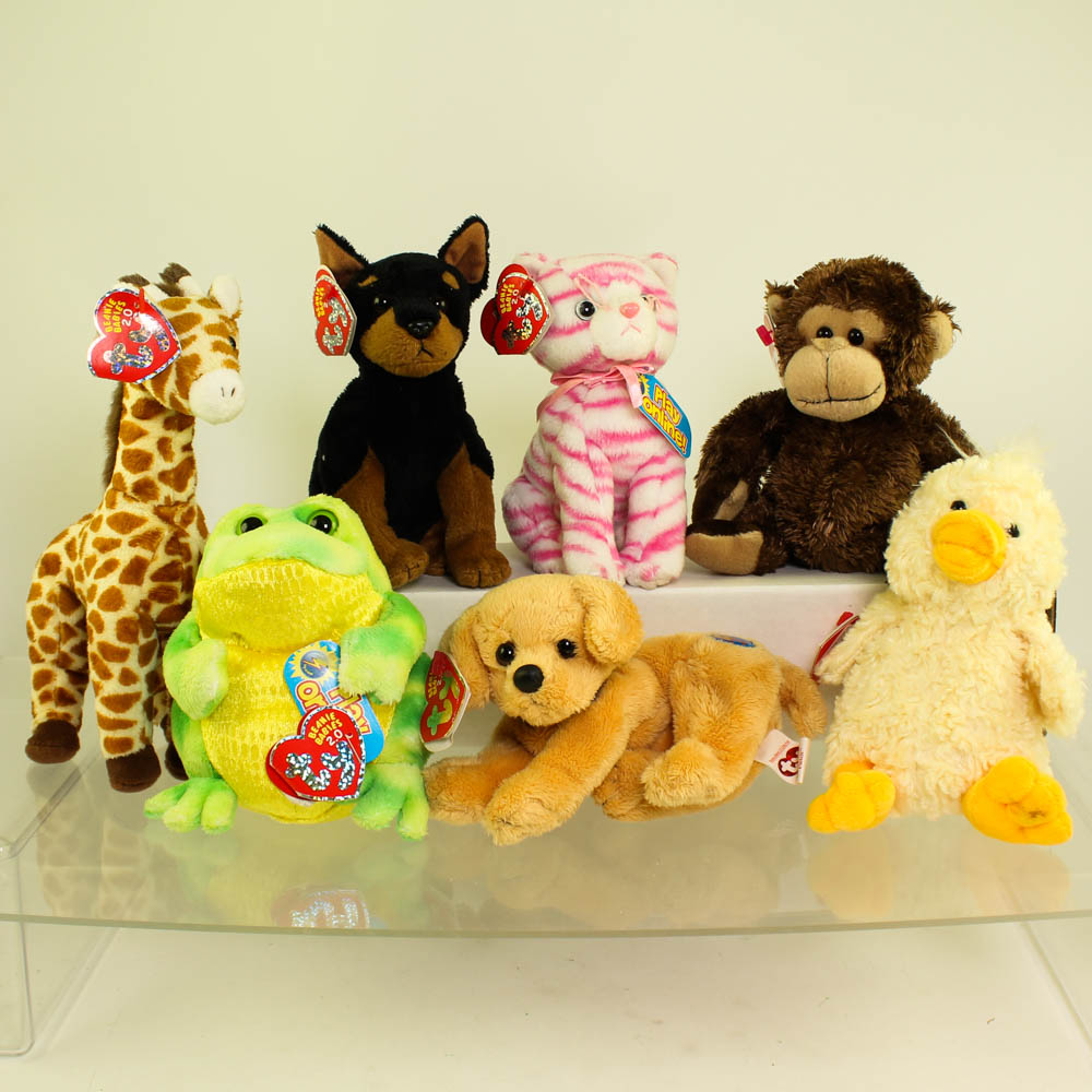 TY Beanie Babies Lot of 7 Hard To Find 2.0 w/ Lightning Buttons