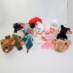 TY Beanie Babies - Lot of 12 (Inky Ally Mel Hissy Lucky Magic +6) *CANADIAN TUSH TAGS - RARE*