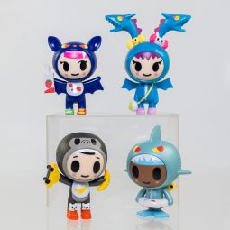 Tokidoki Mini Figures - Lot of 4 Little Terrors (Lil Vampire, Kid Kong, Little Jaws, & Tiny Terror) 