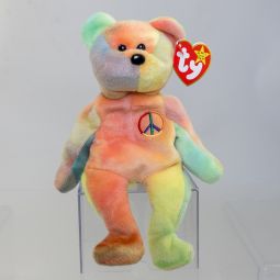 TY Beanie Baby - PEACE the Ty-Dyed Bear (Orange/Green) (8.5 inch) *MWMT*