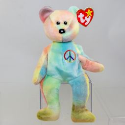 TY Beanie Baby - PEACE the Ty-Dyed Bear (Yellow/Blue) (8.5 inch) *MWMT*