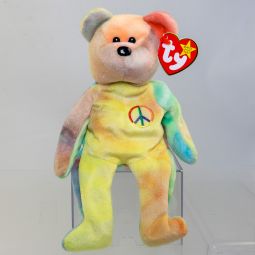 TY Beanie Baby - PEACE the Ty-Dyed Bear (Yellow/Orange) (8.5 inch) *MWMT*