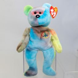 TY Beanie Baby - PEACE the Ty-Dyed Bear (Blue/Green) (8.5 inch) *MWMT*