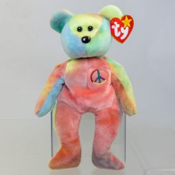 TY Beanie Baby - PEACE the Ty-Dyed Bear (Pink/Green) (8.5 inch) *MWMT*